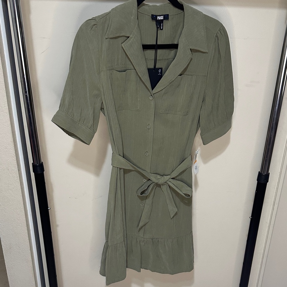 PAIGE Sage Green Midi Dress